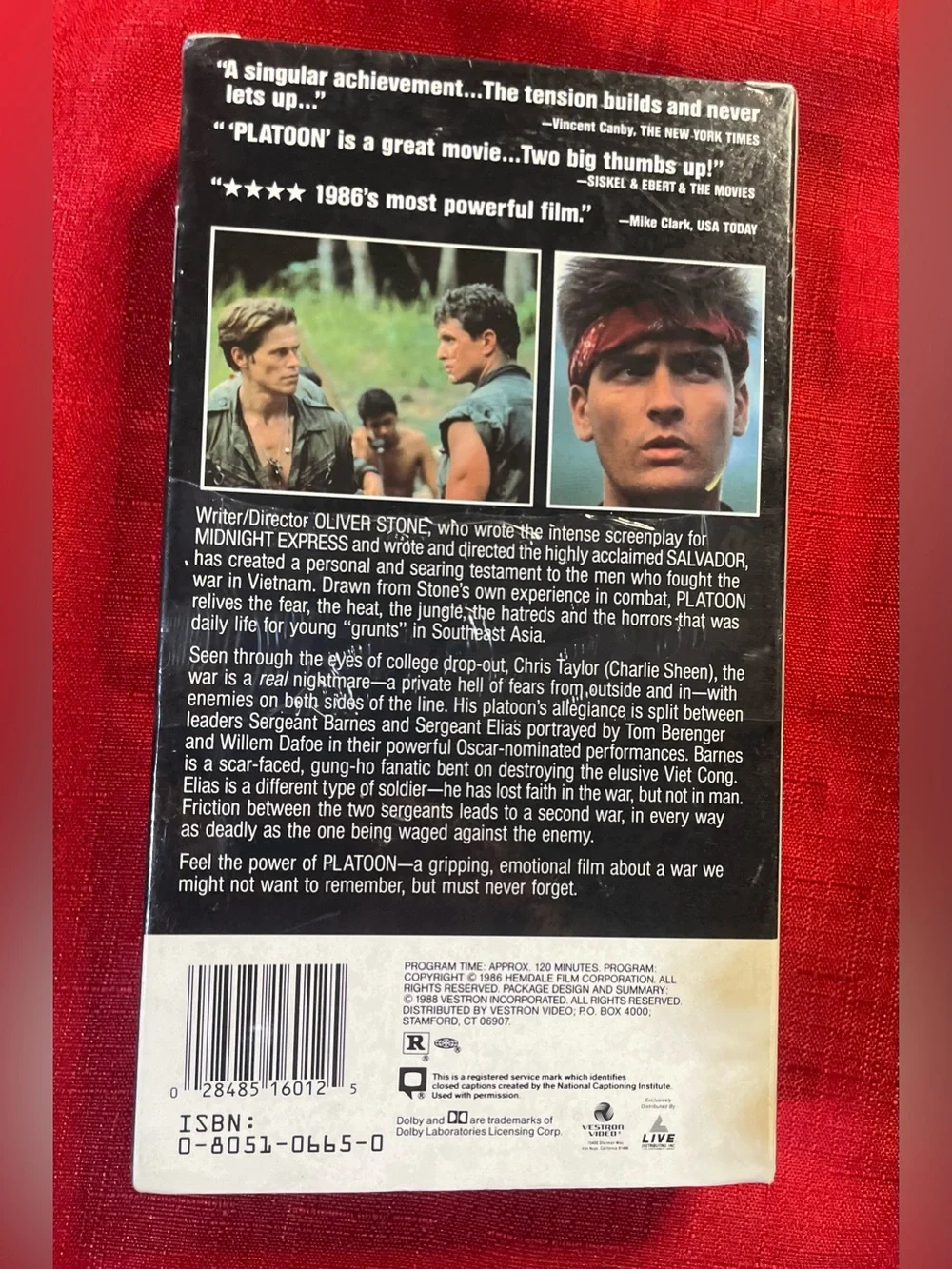 Platoon VHS 1988 Vestron Video Factory Sealed Oliver Stone Charlie Sheen